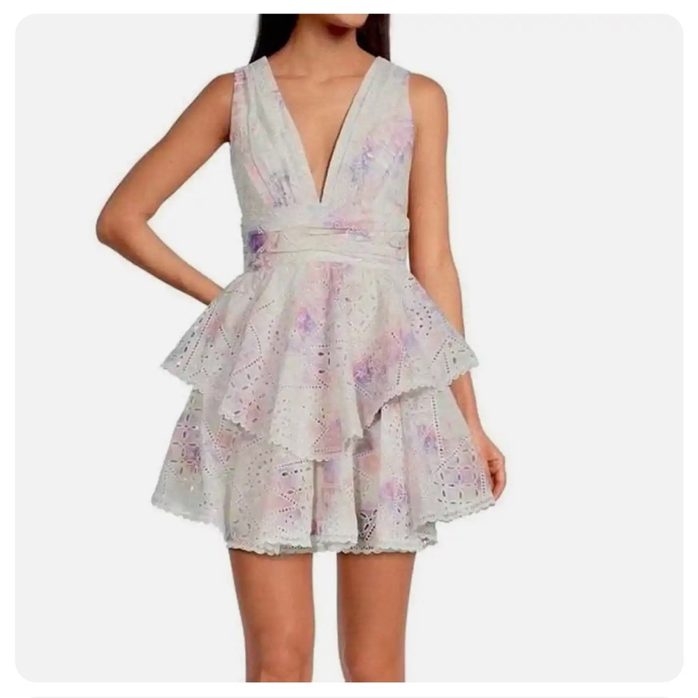Gianni Bini embroidered ruffle dress